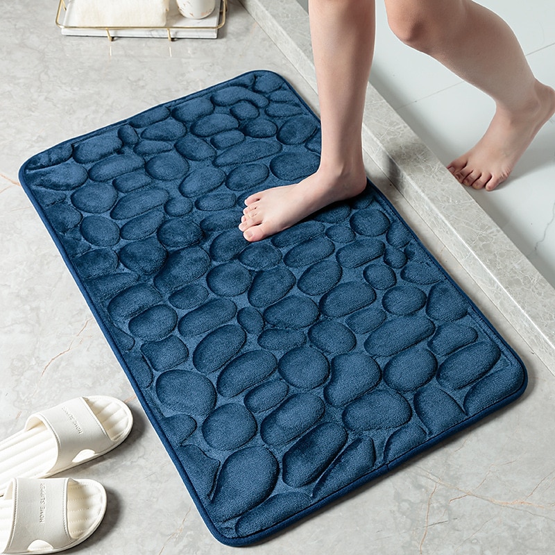 Kopfsteinpflaster-Badematte, rutschfeste Memory Foam-Unterlage, waschbare Badvorleger, schnell wasserabsorbierend, rutschfest, waschbar, dick, weich und bequem, Teppich für Duschräume 2025 - $18.99 –P11