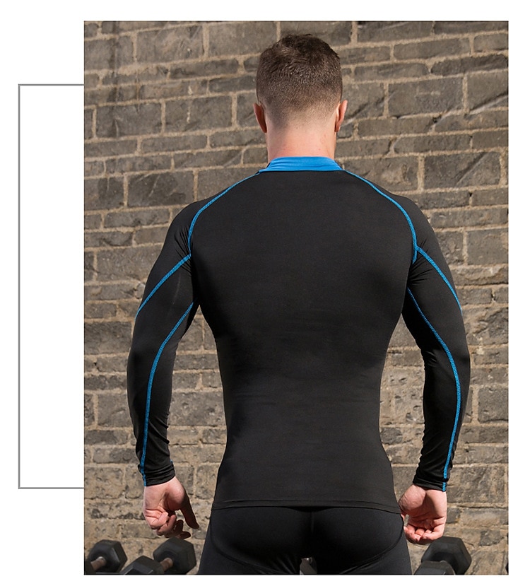 Men's Compression Shirt Running Shirt Long Sleeve Base Layer Summer Breathable Quick Dry Moisture Wicking Power Flex Fitness Gym Workout Running Sportswear Activewear Dark Grey Black White 2025 - $16.49 –P7