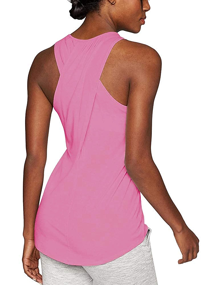 Women's Yoga Top Breathable, Quick Dry, Moisture Wicking Cross Back Sleeveless Sports Fashion Tee Tshirt, Tank Top For Fitness, Gym Workout, Running Activewear Black / Pink / Red 2025 - $10.39 –P10
