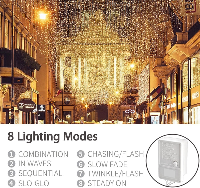 Icicle String Light Decor Light IP44 Outdoor Holiday Light Icicle Curtain Lights 3.5M 5M 96Leds 216Leds Flexible String Light for New Year Xmas Party Decoration Garland Colorful Lighting EU US Plug 2025 - $12.99 –P12