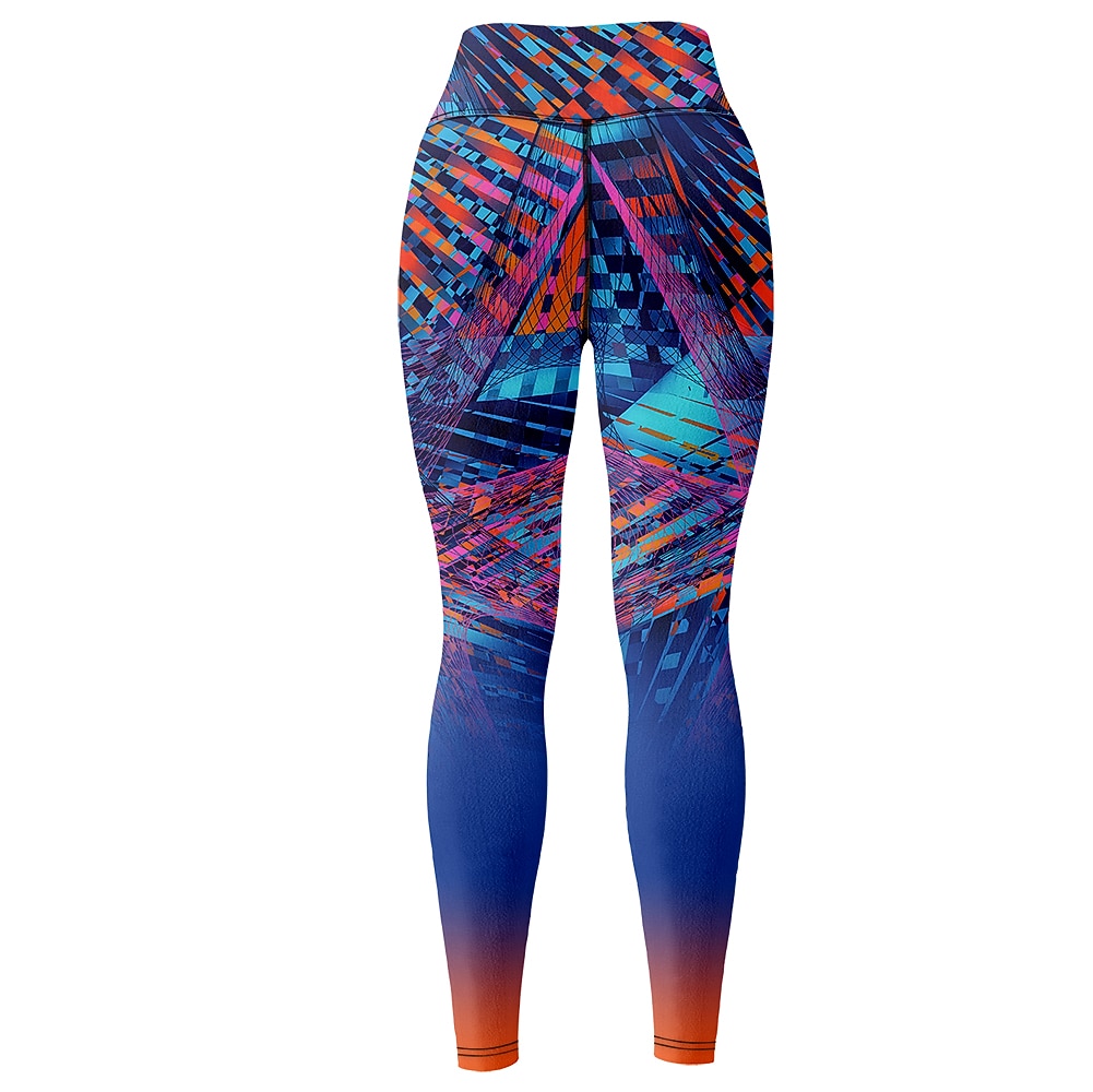 Жен. Леггинсы Sports Gym Leggings Штаны для йоги Спандекс Синий Укороченные леггинсы Геометрия Утягивание живота Подтяжка Одежда Одежда Йога Фитнес Тренировка в тренажерном зале Бег / Эластичность 2026 - $18.99 –P5