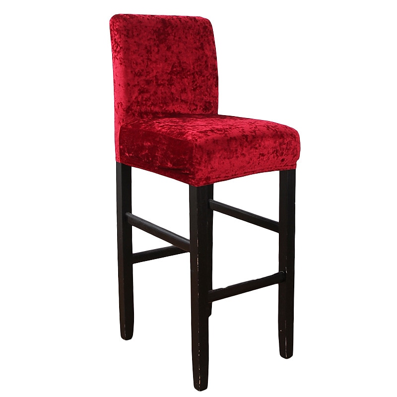 Velvet Bar Stool Covers Stretch, Burgundy Soft Non Slip Height Stool Covers with Elastic Bottom Removable Washable High Seat Chair Protectors for Dining Room Kitchen Barstool 2025 - $12.49 –P17