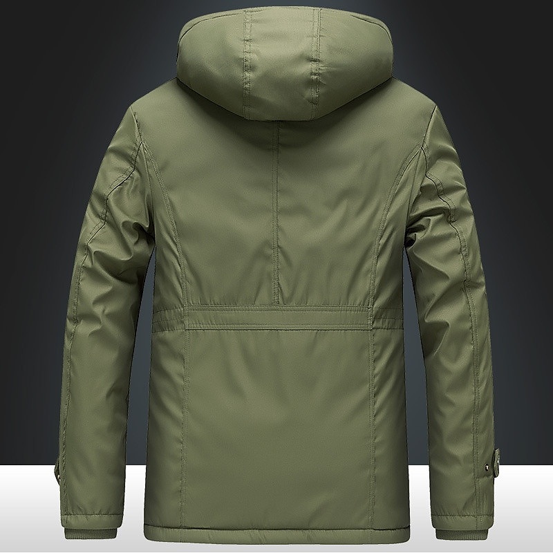 Herren Wintermantel puffer jacket Winterjacke Tasche Full Zip Outdoor Täglich Lang Sport Brautkleider schlicht warm Atmungsaktiv Herbst Winter Feste Farbe Schwarz Armeegrün Königliches Blau Khaki 2025 - $88.99 –P9