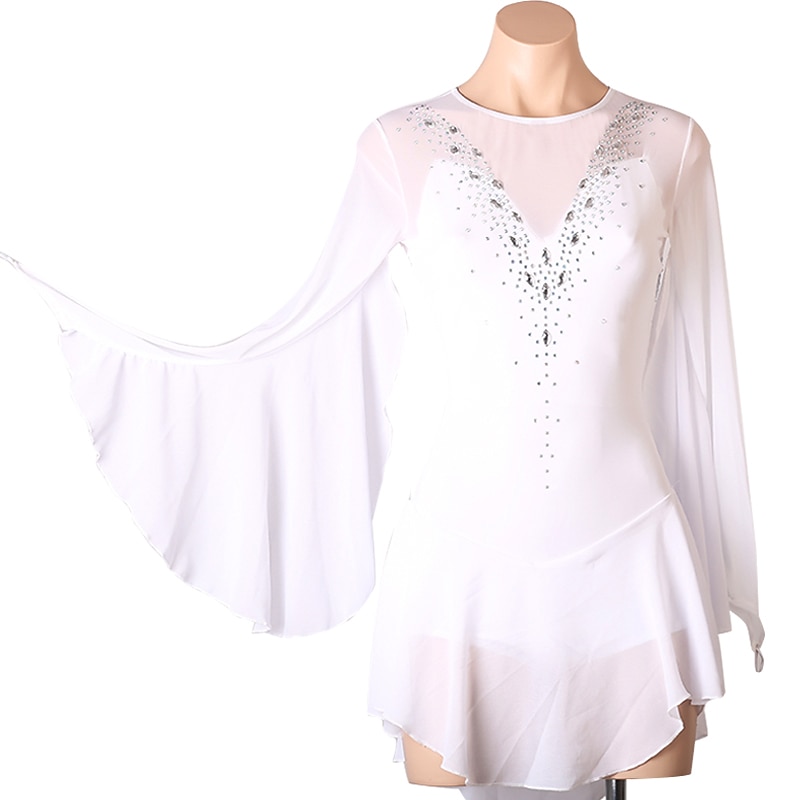 Rochie de Patinaj Artistic Pentru femei Fete Πατινάζ στο πάγο Rochii Ținute Alb Bleumarin Albastru celest Peteci Plasă Spandex Înaltă Elasticitate Antrenament Profesional Competiție Ținută Patinaj 2025 - $112.99 –P2