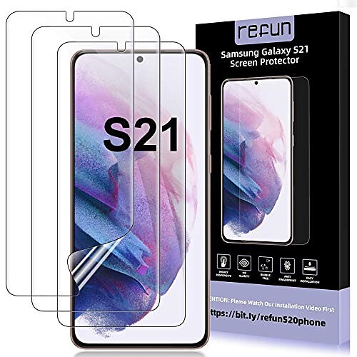 HD 9H Hardness Tempered glass Protector No Bubbles Screen Protector,For Samsung Galaxy S21 5G 2+1Pack Galaxy S21 Screen Protector And Camera Lens Film,Privacy protectio Scratch-Resistant 6.2 