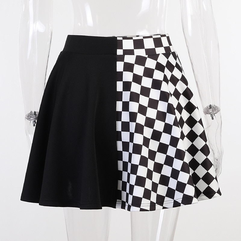 Vintage Punk & Gothic Masquerade Normal Goth Girl Plaid Checkered Fancy Dress Women's Event / Party Adults' Skirts Summer Spring 2026 - GBP £16 –P11