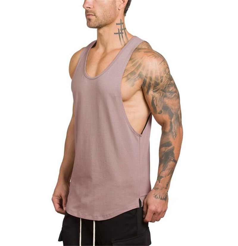 Men's Running Tank Top Workout Tank Sleeveless Vest / Gilet Summer Cotton Breathable Quick Dry Yoga Fitness Running Sportswear Activewear Black White Green 2026 - $13.99 –P7