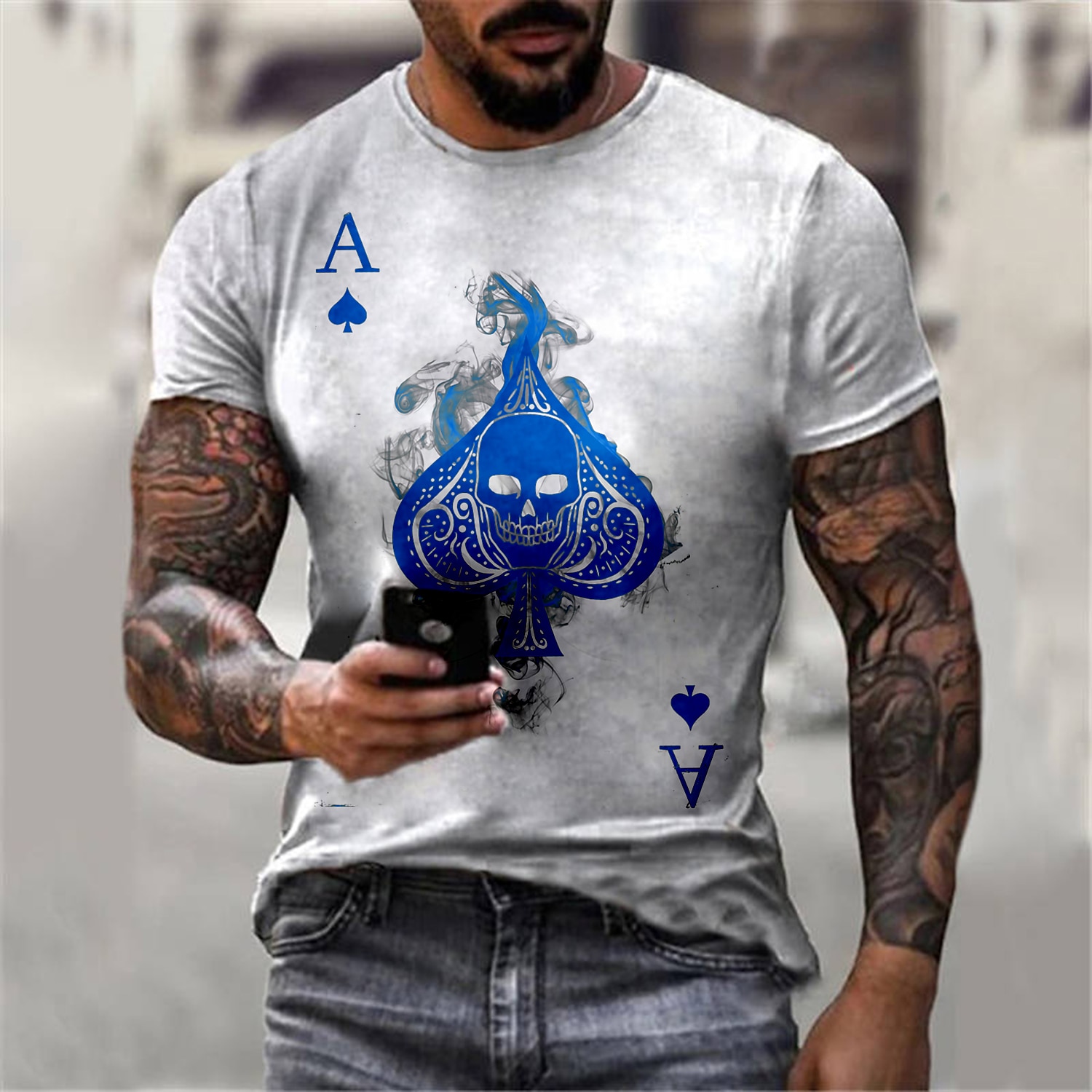 Herre Hodeskaller Grafiske trykk Skjorte T skjorte T-skjorter Kortermet T skjorte 3D-utskrift Rund hals Skjorte Designer Klassisk Fritid Daglig Ferie Lysegul Svart Hvit Sommer Klær S M L XL XXL 3XL 2025 - $17.99 –P6