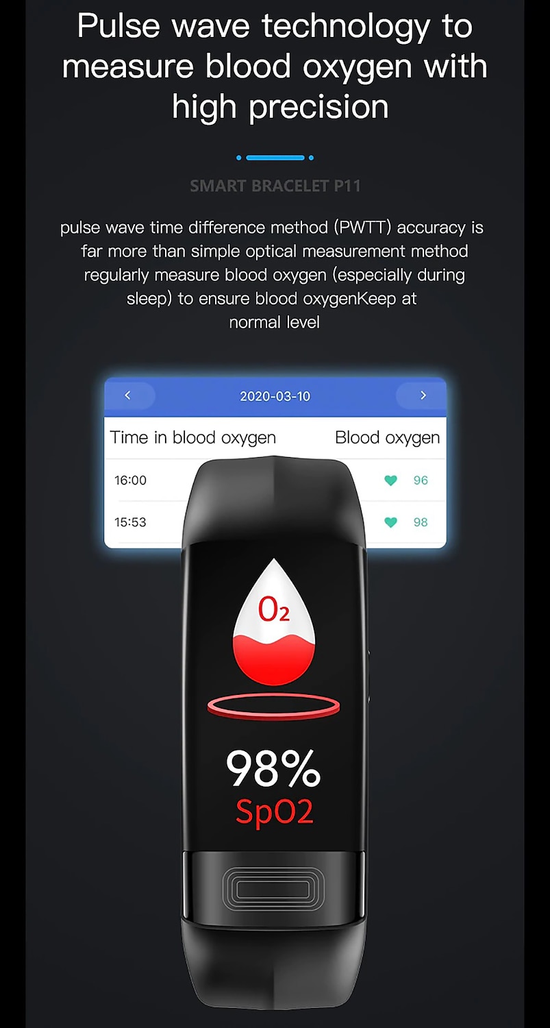 P11 PLUS Умные часы 0.96 дюймовый Умные браслеты ЭКГ + PPG Педометр Напоминание о звонке Фитнес-трекер Датчик для отслеживания активности Совместим с Android iOS IP 67 Женский Мужчины 2025 - $47.99 –P9