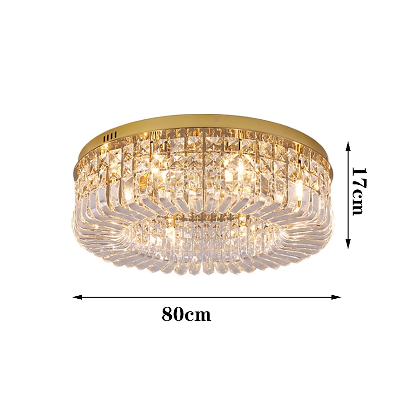 50cm 60cm 80cm luces de techo cristal diseño de círculo único araña de metal morden lujo estilo nórdico dormitorio sala de estar araña led 110-120v 220-240v 2025 - $601.99 –P3