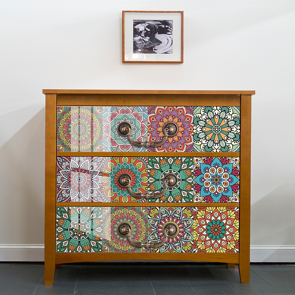 12/48db mandala stílusú csempe matricák, dekoratív vízálló csempe matricák, lehúzható és ragasztható vinil öntapadó falmatricák, konyhai fürdőszoba nappali bútorokhoz és fali dekorációhoz 2025 - $17.49 –P1