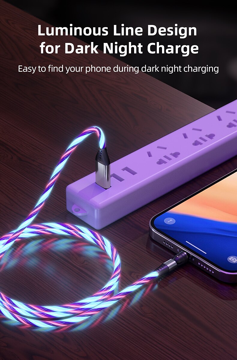 Универсальный зарядный кабель 3,3 фута 6,6 футов USB A на Lightning/микро/USB C 3 A Кабель для зарядки Быстрая зарядка 3 в 1 Магнитный Вращение на 540° Назначение Samsung Xiaomi Huawei 2025 - $18.99 –P7
