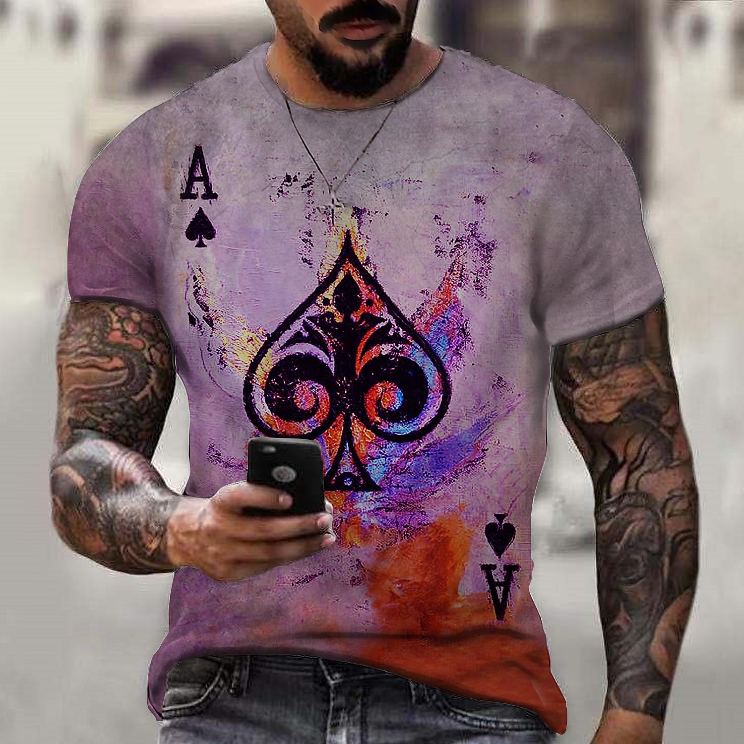 Voor heren Grote maten Overhemd Groot en klein Grafisch Ronde hals Afdrukken Korte mouw Zomer Ontwerper Casual Groot en klein Dagelijks Feestdagen Tops 2025 - $26.99 –P6