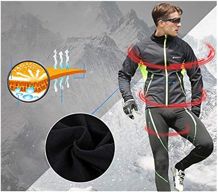 Nuckily Men's Cycling Jacket with Pants Fleece Jacket Winter Thermal Warm Windproof 3D Pad Breathable Bike Windbreaker Clothing Suit Mountain Bike MTB Road Bike Cycling Green Red Blue Bike Wear 2025 - $79.99 –P18