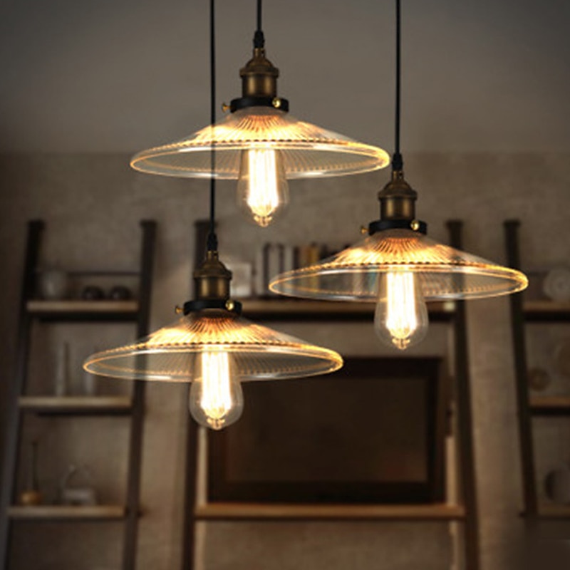 lampada a sospensione a led in vetro casa colonica vintage e27 lampada da soffitto vintage leggera lampada paralume industriale per soggiorno, soggiorno, sala da pranzo, ristorante, bar 110-240v del 2026 a $82.99 –P10