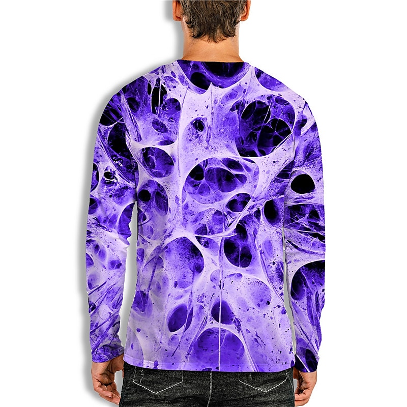 2025年 男性用 男女兼用 幾何学模様 グラフィック Tシャツ 長袖 Tシャツ 3Dプリント クルーネック シャツ デザイナー カジュアル 大きくて背が高い 日常 祝日 ホワイト イエロー ルビーレッド 春 & 秋 衣類 S M L XL XXL 3XL 4XL コレクション – $19.99 –P6