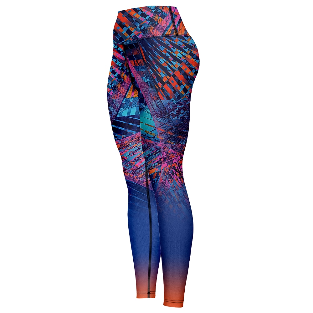 Жен. Леггинсы Sports Gym Leggings Штаны для йоги Спандекс Синий Укороченные леггинсы Геометрия Утягивание живота Подтяжка Одежда Одежда Йога Фитнес Тренировка в тренажерном зале Бег / Эластичность 2026 - $18.99 –P4