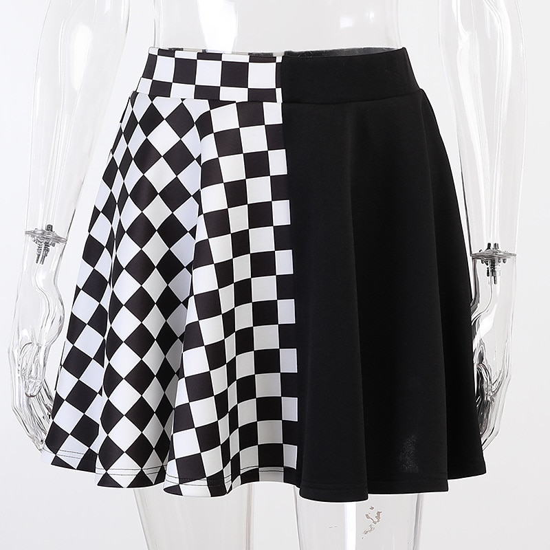 Vintage Punk & Gothic Masquerade Normal Goth Girl Plaid Checkered Fancy Dress Women's Event / Party Adults' Skirts Summer Spring 2026 - GBP £16 –P9