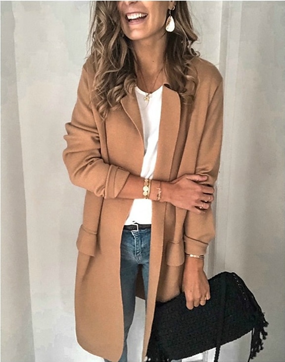 Women's Blazer Fall Solid Color Classic Style Elegant & Luxurious
