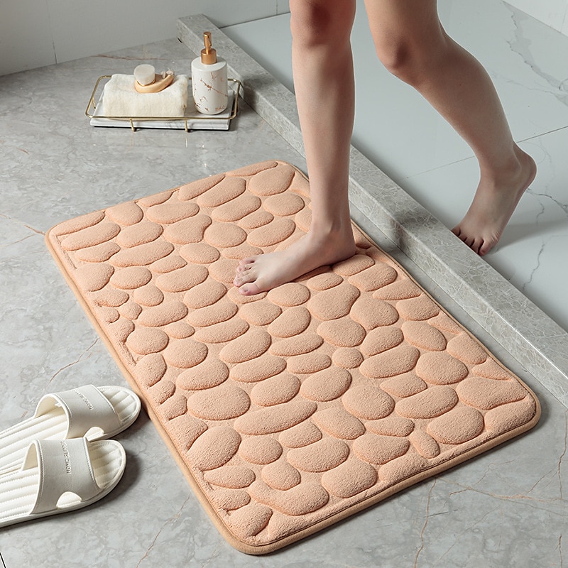 Kopfsteinpflaster-Badematte, rutschfeste Memory Foam-Unterlage, waschbare Badvorleger, schnell wasserabsorbierend, rutschfest, waschbar, dick, weich und bequem, Teppich für Duschräume 2025 - $18.99 –P5