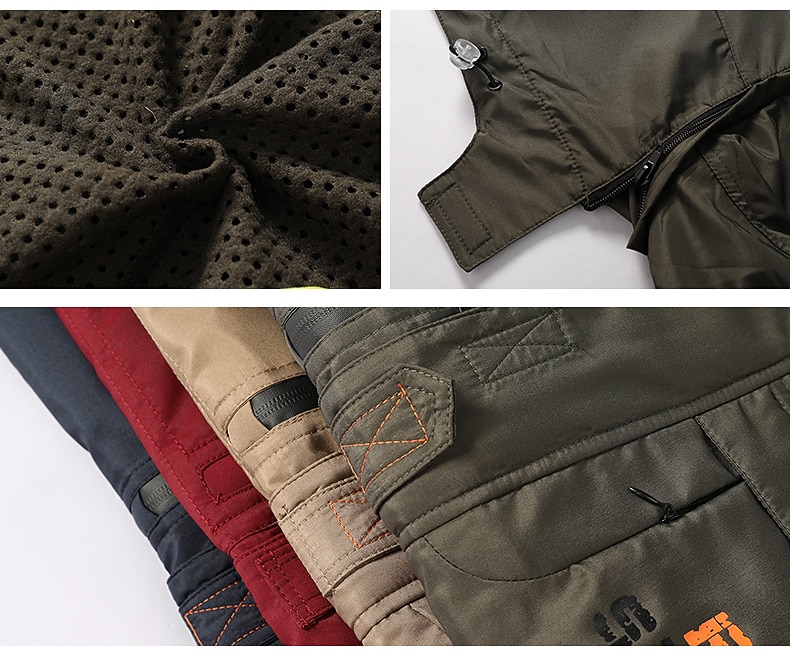 Męskie Kurtka zimowa Płaszcz zimowy Kurtka Na zewnątrz Ulica Oddychający Kieszeń Pełny zameczek Jesień Równina Sportowy Codzienny Bluza Regularny Regularny Granatowy Zielony Khaki Kurtki 2026 - $54.99 –P7