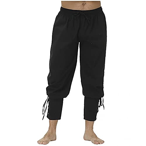 Men's Joggers Trousers Casual Pants Drawstring Elastic Waist Solid Color Stage Streetwear Fashion Punk & Gothic Loose Fit Black White 2025 - $26.99 –P1
