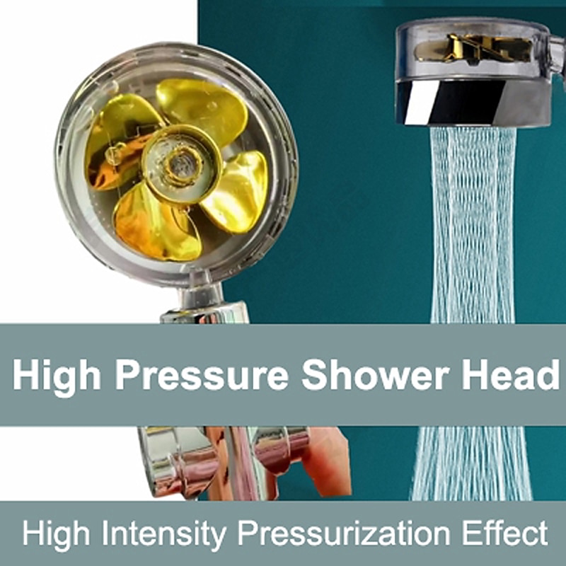 Shower Head Water Saving Flow 360 Degrees Rotating With Small Fan ABS Rain High-Pressure Spray Nozzle Bathroom Accessories 2025 - $4.99 –P1