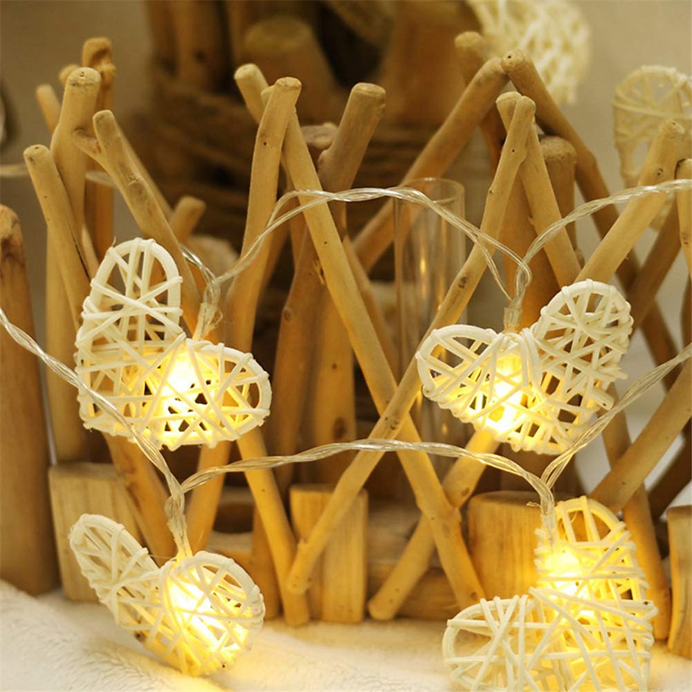 hartvorm led fairy lichtslingers 1.5 m-10leds 3m-20leds bruiloft verjaardagsfeestje kerst decoratie lamp batterij of usb powered 2025 - $10.49 –P4