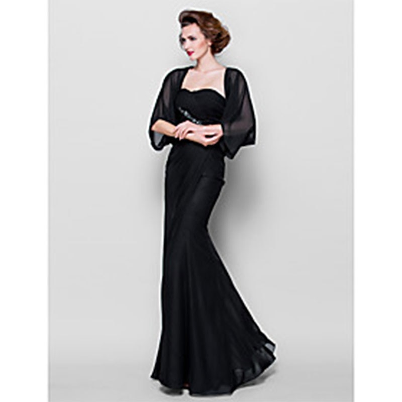 Sjalar Kvinno Wrap Bolero Skaka Kappor  Jackor Elegant Solskydd 3/4 Lång Ärm Chiffon Bröllops Gäst Wraps Med Ren Färg För Bröllop Vår klä dig för att imponera 2025 - $29.99 –P3