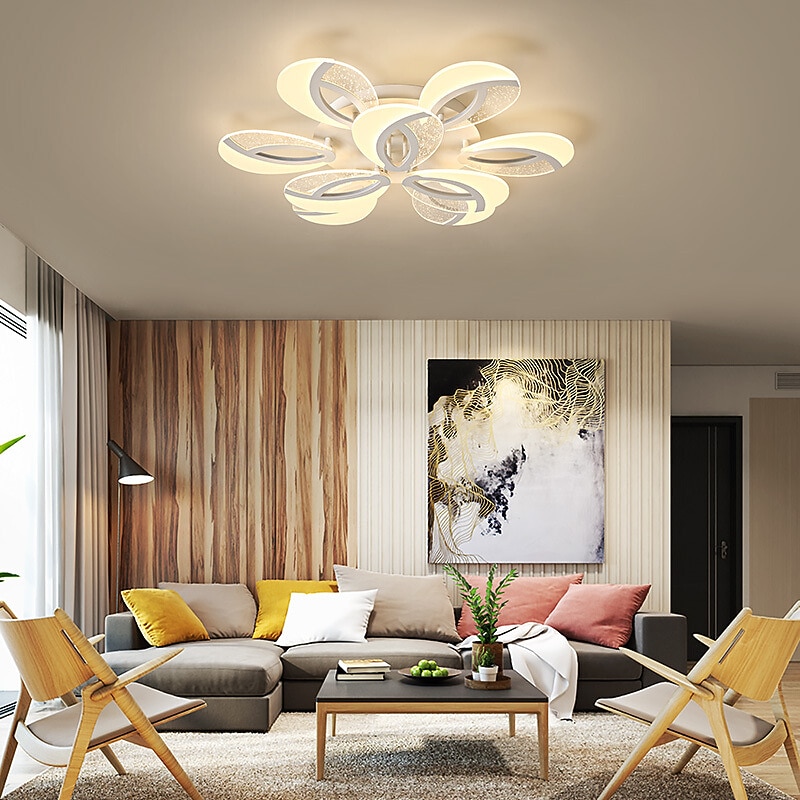 bulle acrylique moderne dimmable plafonnier led encastré queue de paon led plafonnier avec télécommande pour salon chambre salle à manger ac 110v 220v fleur conception de 2026 ? $170.99 –P2