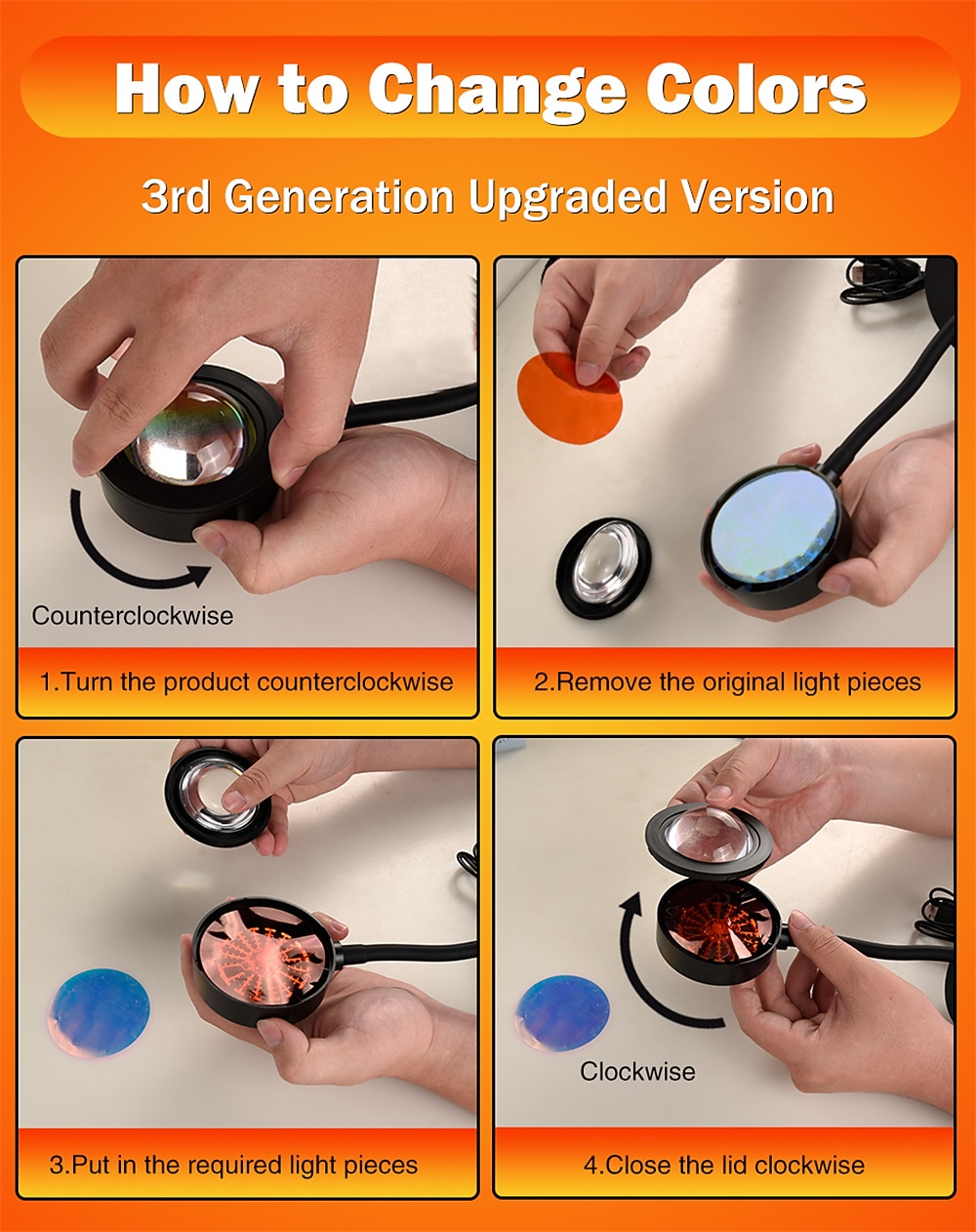 Свет USB лампа заката проектор настроения свет в гостиной спальне ночной свет декор комнаты бар атмосфера фон для фотографии 2026 - $21.99 –P5