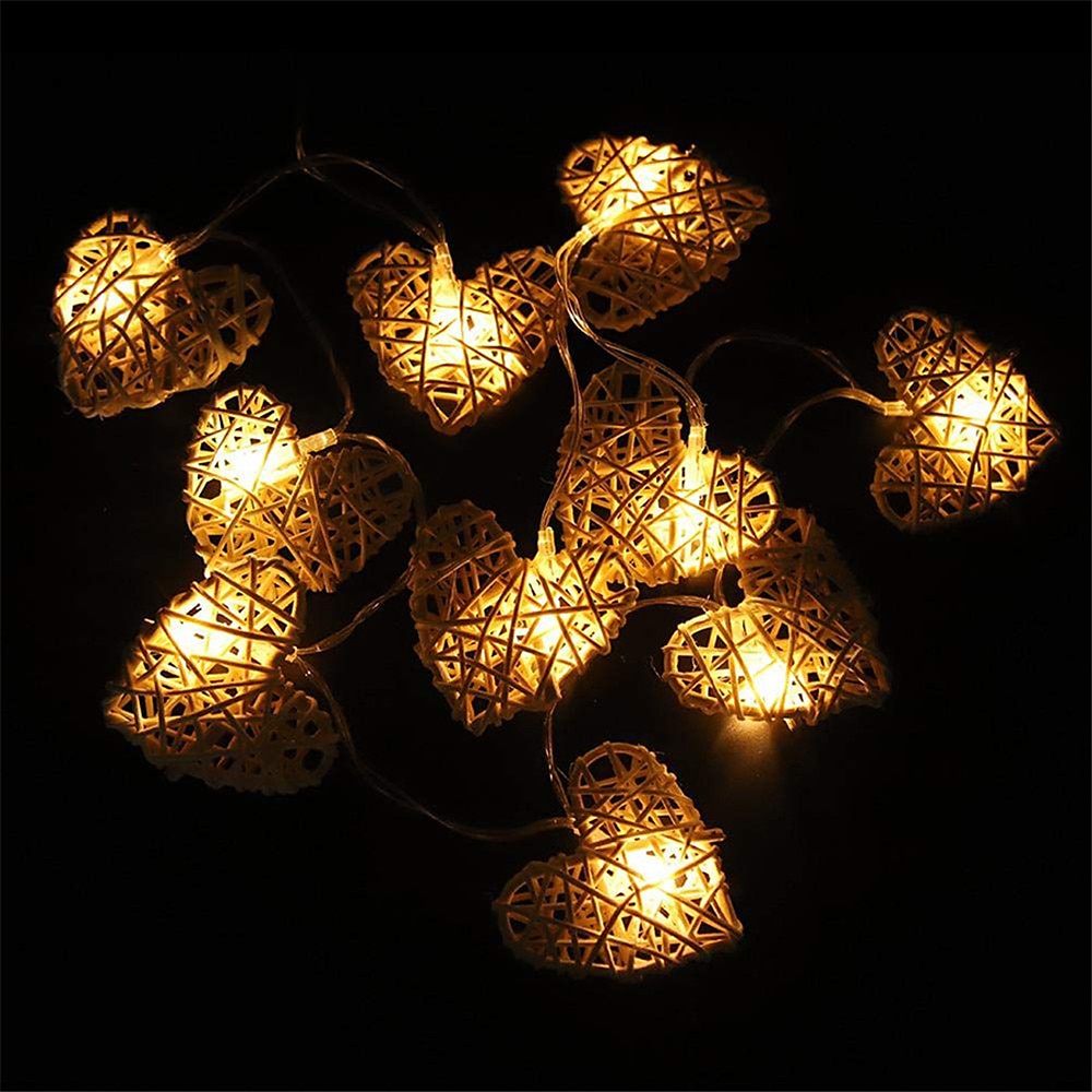 hartvorm led fairy lichtslingers 1.5 m-10leds 3m-20leds bruiloft verjaardagsfeestje kerst decoratie lamp batterij of usb powered 2025 - $10.49 –P6