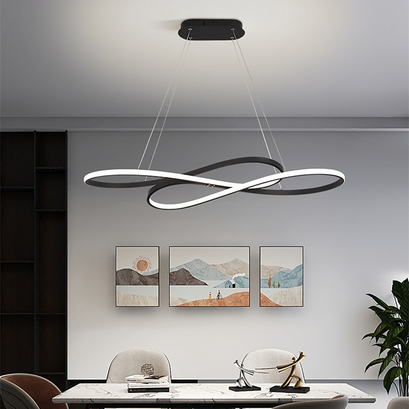 Lampadario design singolo 100 cm metallo stile artistico stile moderno elegante finiture verniciate led moderno 220-240v del 2025 a $515.99 –P1