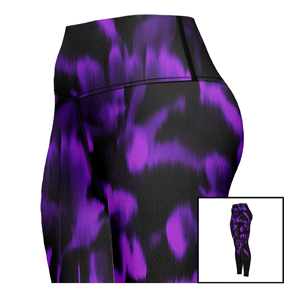 Damskie Spodnie do jogi Podnoszenie pośladków Wyszczuplenie brzucha Wysoka talia Trening w siłowni Bieganie Zdatność Legginsy 3/4 Wzór tie-dye Czerwony Fioletowy Jesień Sport Odzież sportowa Wysoka 2026 - $14.99 –P8