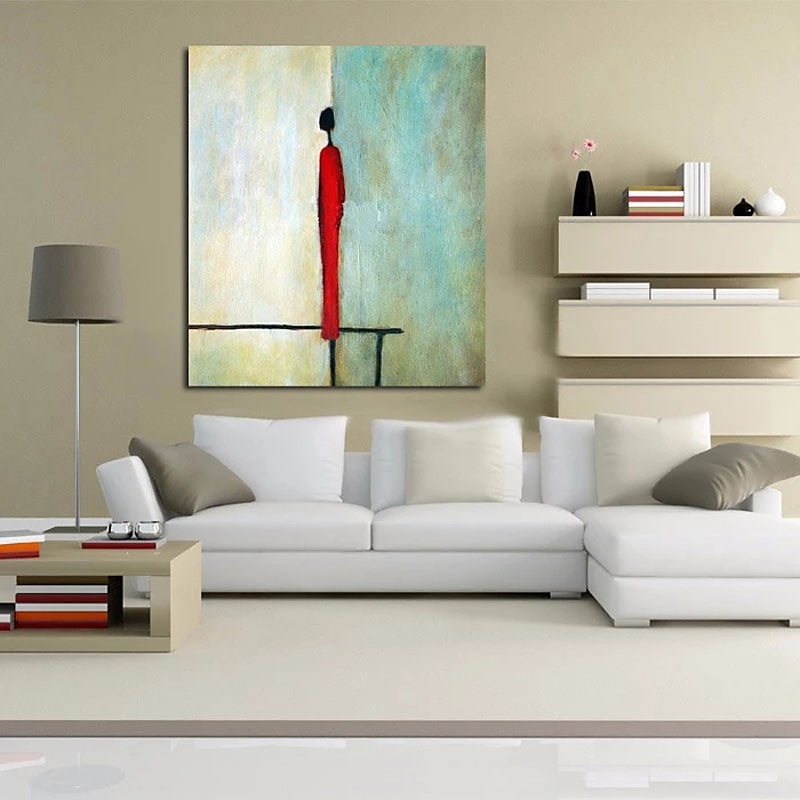 Ölgemälde handgemachte handgemalte Wandkunst abstrakte einzelne Mannfigur Heimtextilien Dekor gerollte Leinwand kein Rahmen ungedehnt 2025 - $97.99 –P8