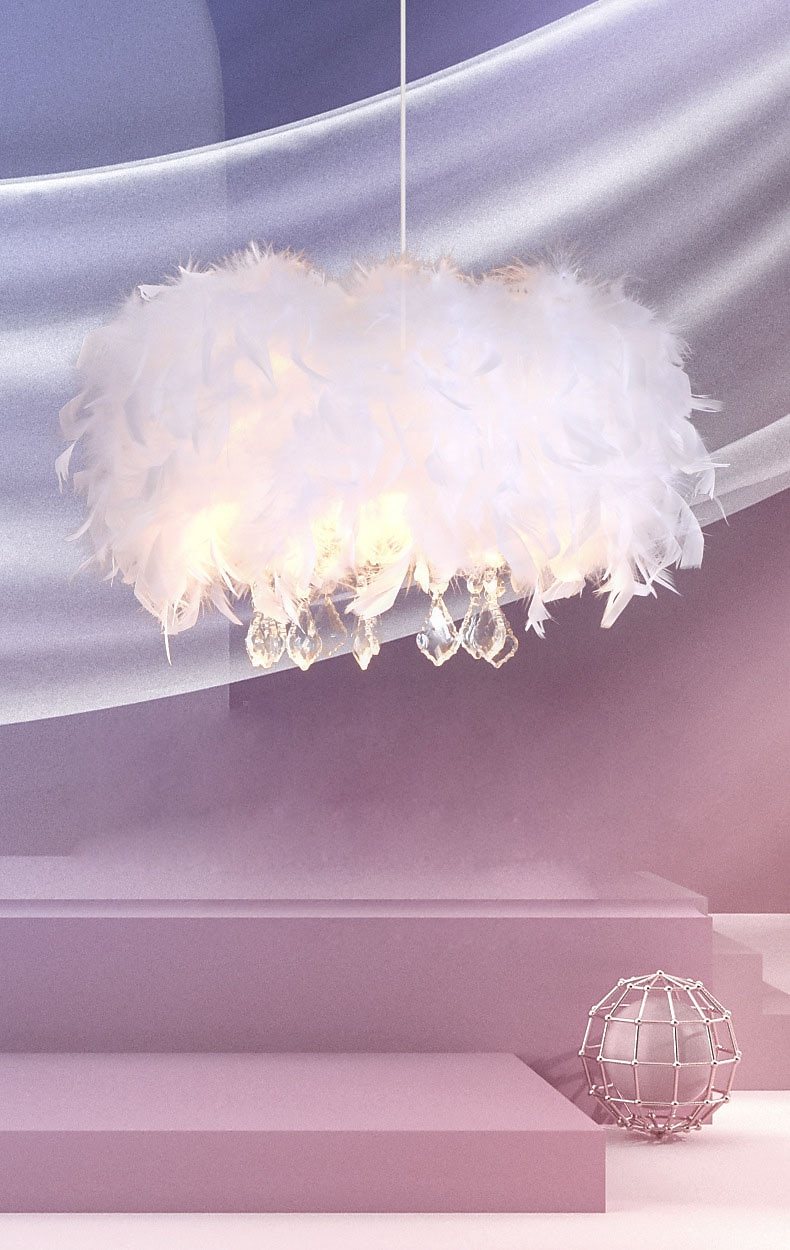 Lámpara colgante de 40/50 cm diseño único araña led pluma de metal galvanizado contemporáneo moderno 220-240 v 2026 - $158.99 –P1