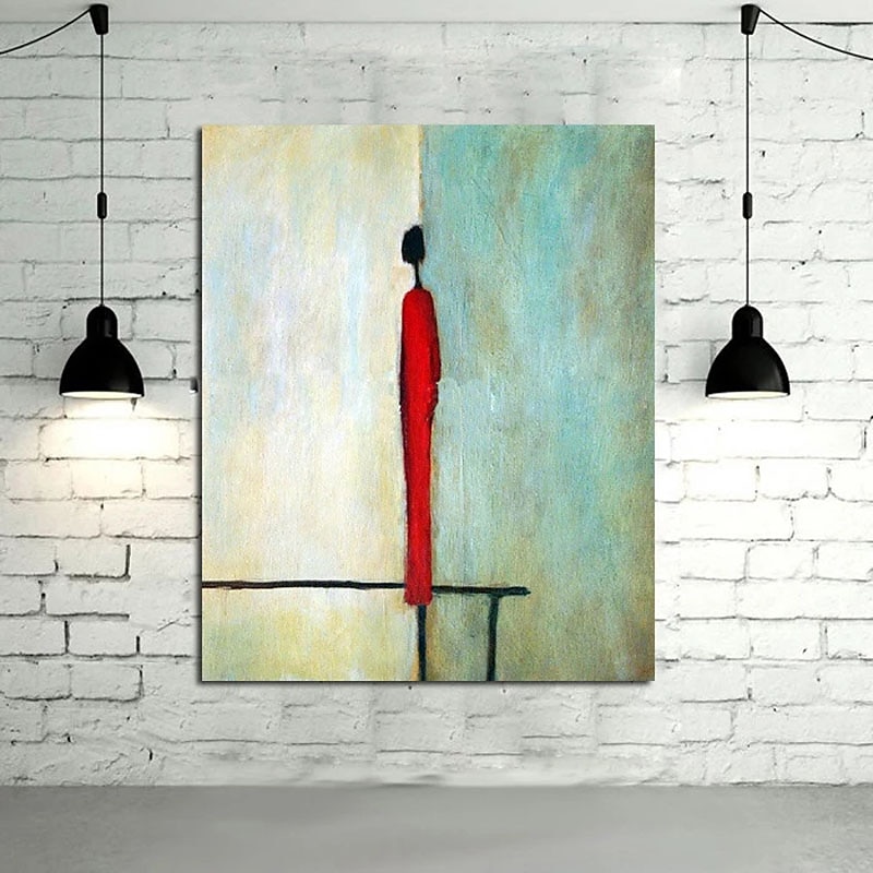 Ölgemälde handgemachte handgemalte Wandkunst abstrakte einzelne Mannfigur Heimtextilien Dekor gerollte Leinwand kein Rahmen ungedehnt 2025 - $97.99 –P9