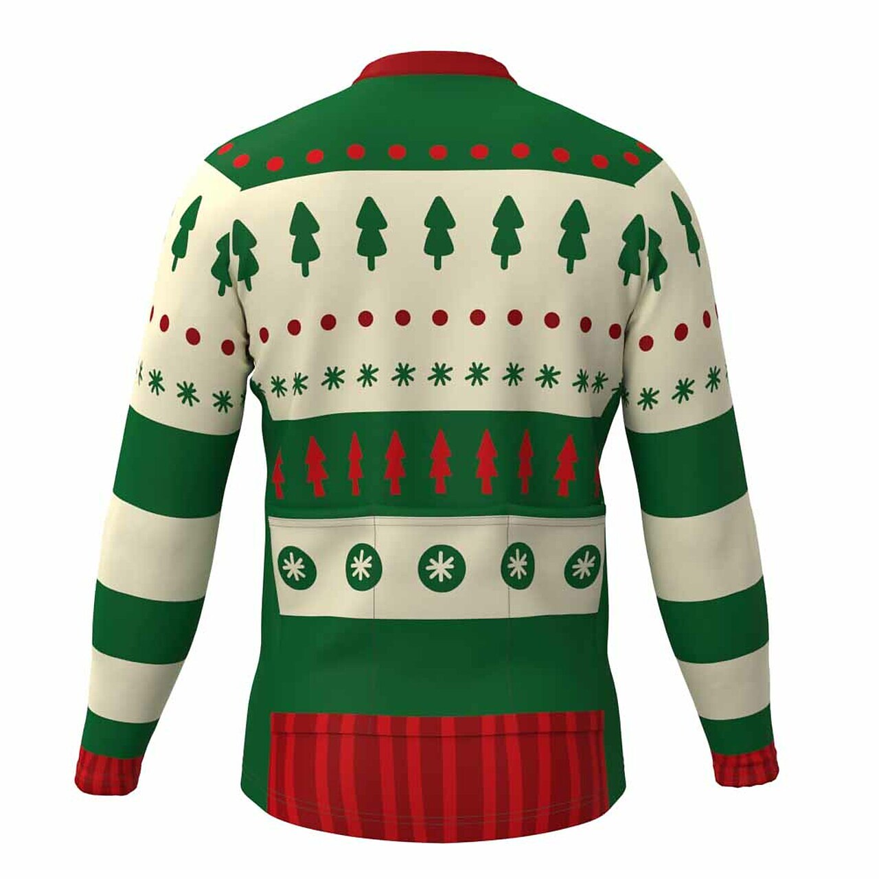 Herre Sykkeltrøyer Grafisk Tre Stygg jul Langermet Sykkel Topper med 3 baklommer Fjellsykling Veisykling Hurtigtørkende Refleksbånd Tilbake Lomme Fukttransport sport Rød Grønn Rød / Hvit Klær 2025 - $34.99 –P2