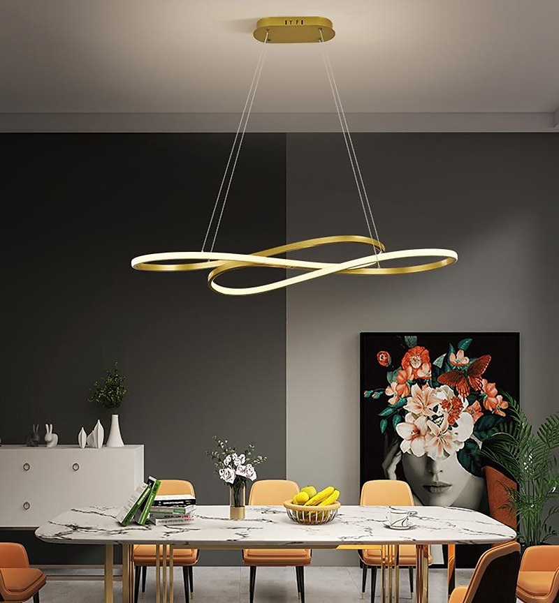 Lampadario design singolo 100 cm metallo stile artistico stile moderno elegante finiture verniciate led moderno 220-240v del 2025 a $515.99 –P3