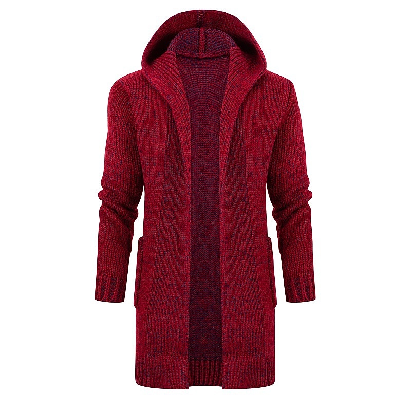 Herren Pullover Strickjacke Pullover Hoodie Stricken Strick Feste Farbe Mit Kapuze Stilvoll Outdoor Heim Bekleidung Winter Herbst Wein Khaki M L XL 2026 - $63.99 –P4