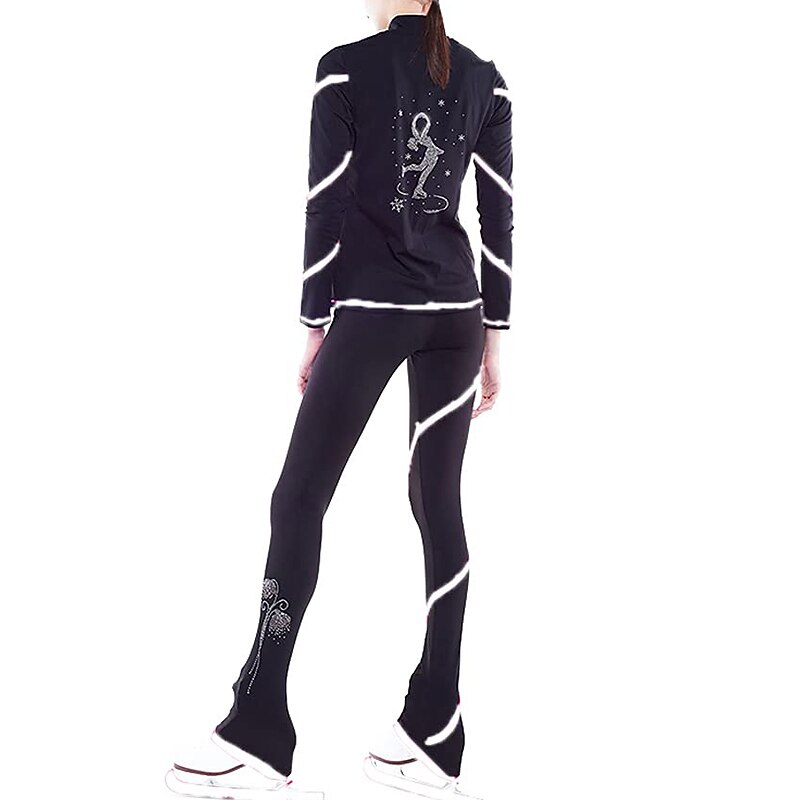 Eiskunstlauf-Jackett und -Hose Damen Mädchen Eislaufen Hosen / Regenhose Shirt Weiß Rosa Blau Glitzer Vlies Spandex Hochelastisch Ausbildung Wettbewerb Eiskunstlaufkleidung warm Kristalle Langarm 2026 - $123.99 –P12