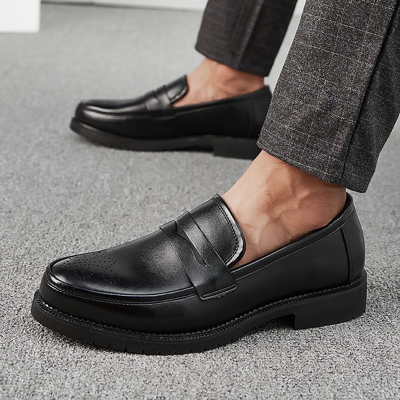 herrekjole penny loafers & slip-ons pluss størrelse vintage business casual fest & kveld loafers svart brun høst vinter 2025 - $64.99 –P10