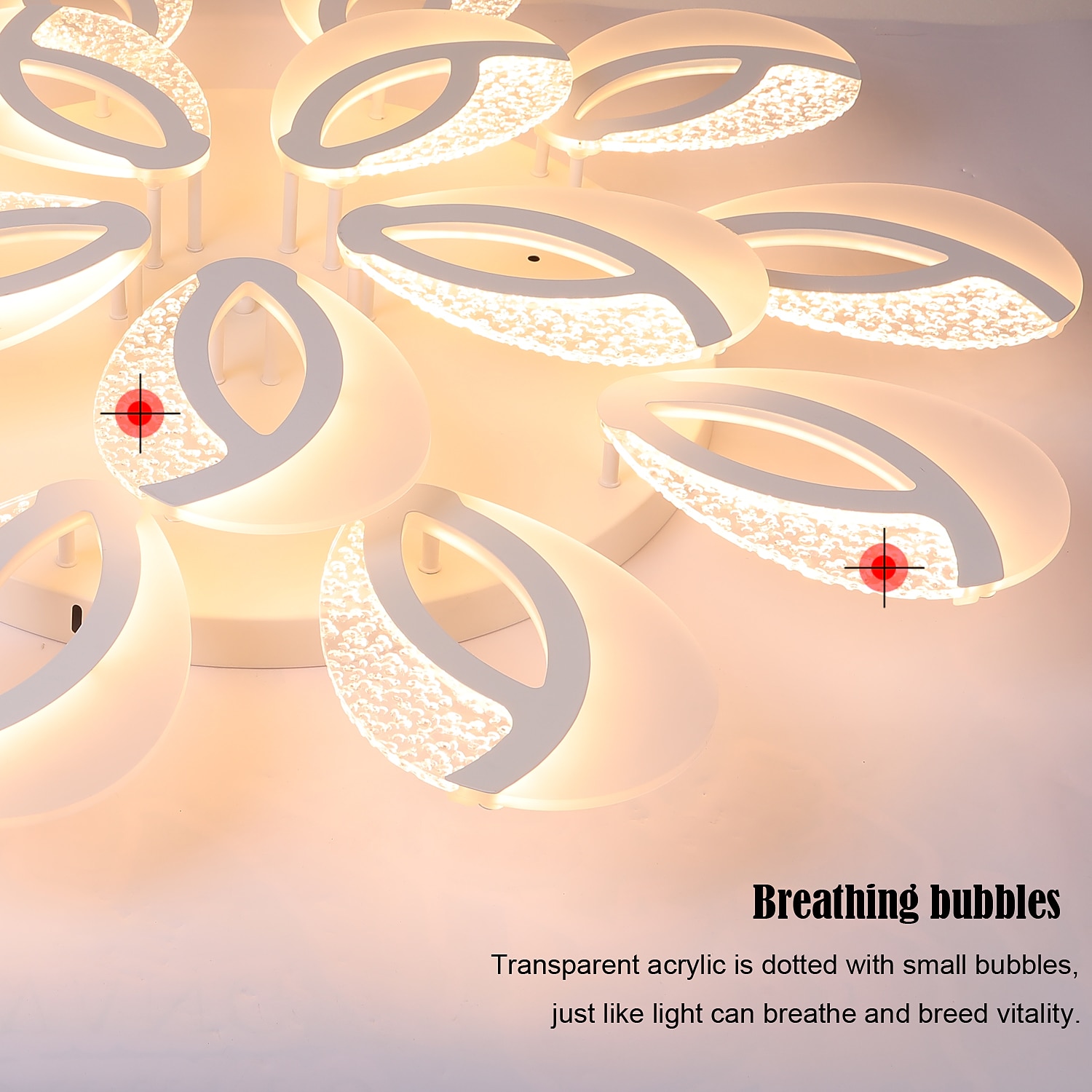 2026年 バブルアクリル　モダン　調光可能　シーリングライト　led　フラッシュマウント　孔雀尾　led　天井　ランプリモコン付き　リビングルーム　寝室　ダイニングルーム　ac110v220v　フラワーデザイン  コレクション – $170.99 –P3