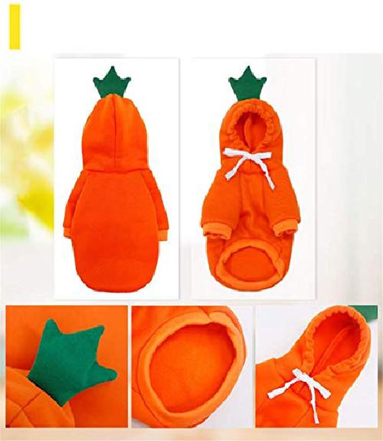 hund hoodie kläder- hund grundtröja kapp söt morot form varm jacka utomhus husdjur kallt väder kläder outfit ytterkläder för små hundar katter valp små djur 2025 - $24.99 –P4