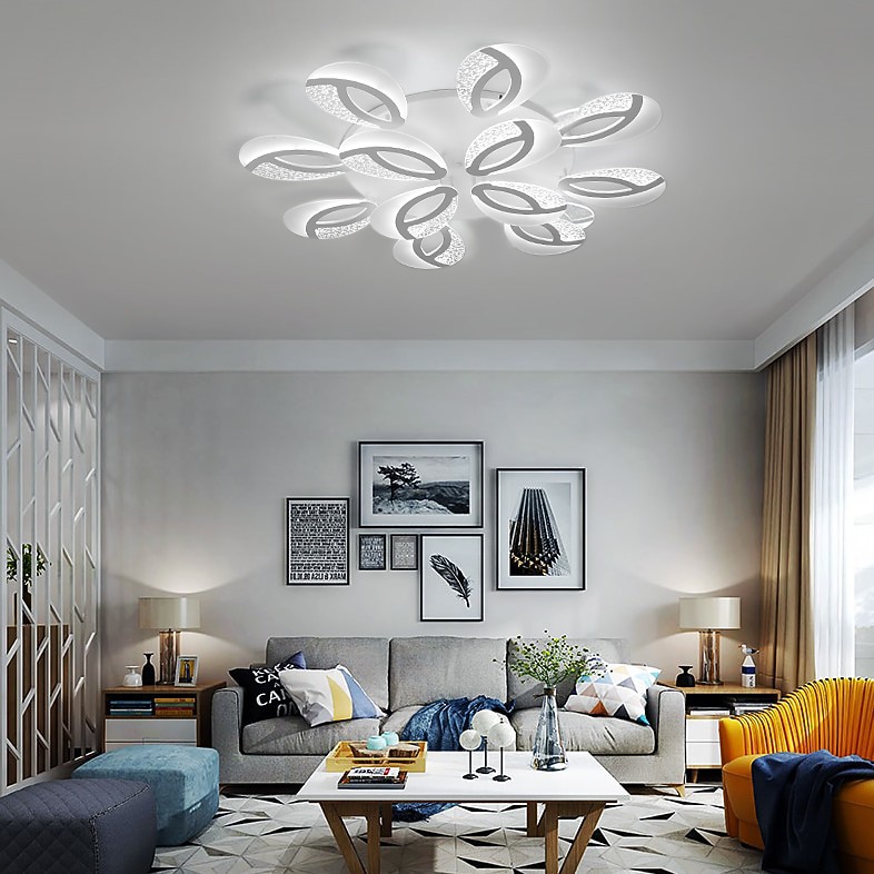bulle acrylique moderne dimmable plafonnier led encastré queue de paon led plafonnier avec télécommande pour salon chambre salle à manger ac 110v 220v fleur conception de 2026 ? $170.99 –P4