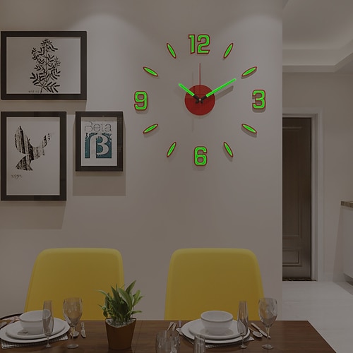 luminoso orologio fai da te casa semplicità silenzioso moda orologio da  parete soggiorno adesivi murali creativi orologio da parete camera da letto  del 2024 a $16.49