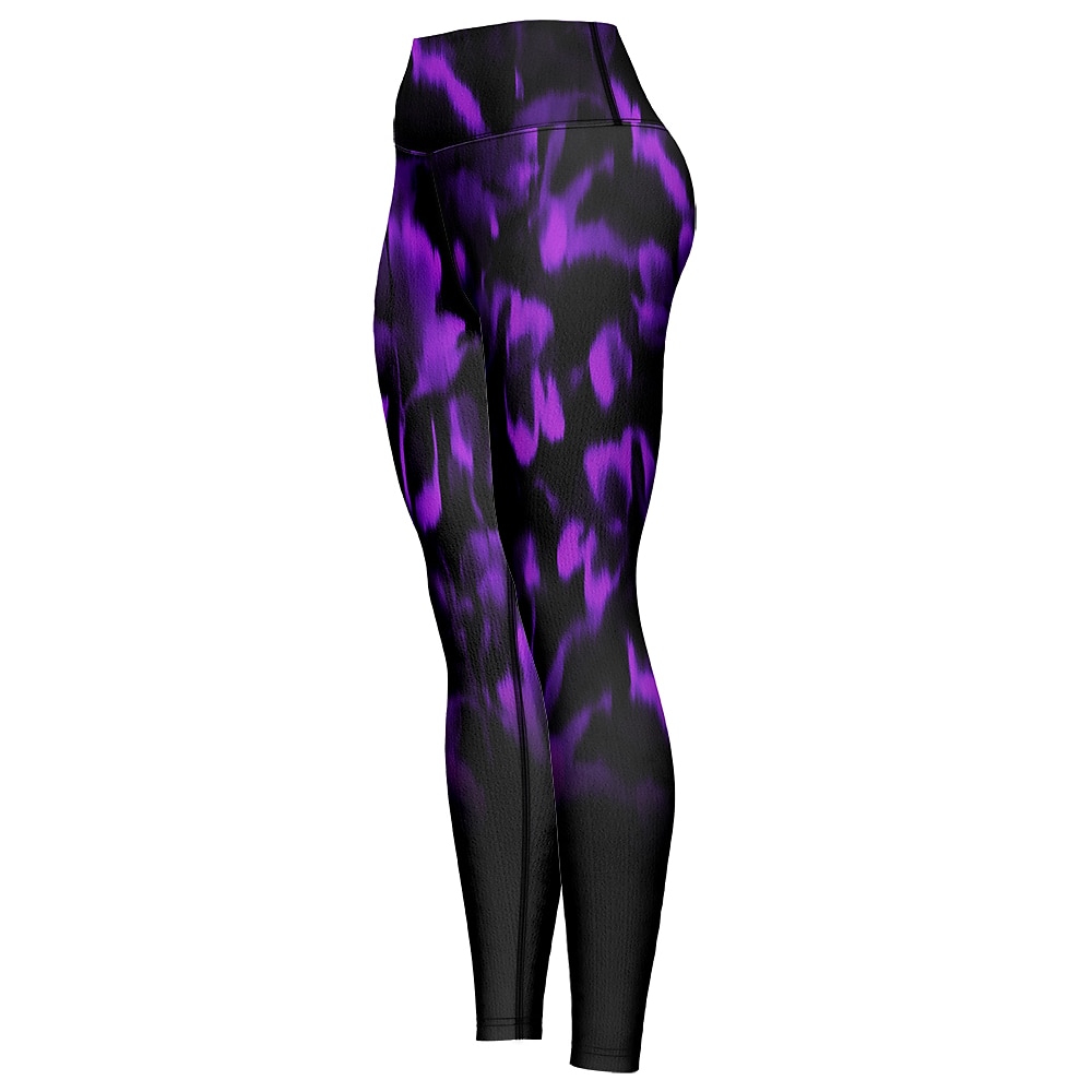 Damskie Spodnie do jogi Podnoszenie pośladków Wyszczuplenie brzucha Wysoka talia Trening w siłowni Bieganie Zdatność Legginsy 3/4 Wzór tie-dye Czerwony Fioletowy Jesień Sport Odzież sportowa Wysoka 2026 - $14.99 –P4