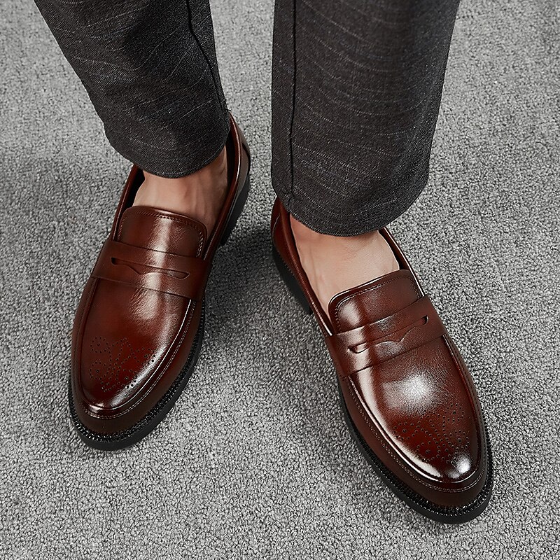 herrekjole penny loafers & slip-ons pluss størrelse vintage business casual fest & kveld loafers svart brun høst vinter 2025 - $64.99 –P3