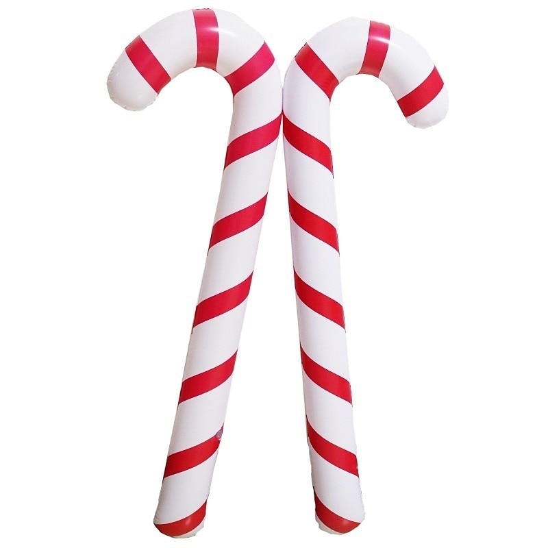 2 stykker oppblåsbar julepynt med sukkerrør slikkeballong god julepynt til hjemmet julepynt utendørs dekor navidad gaver noel 2025 - $11.49 –P5