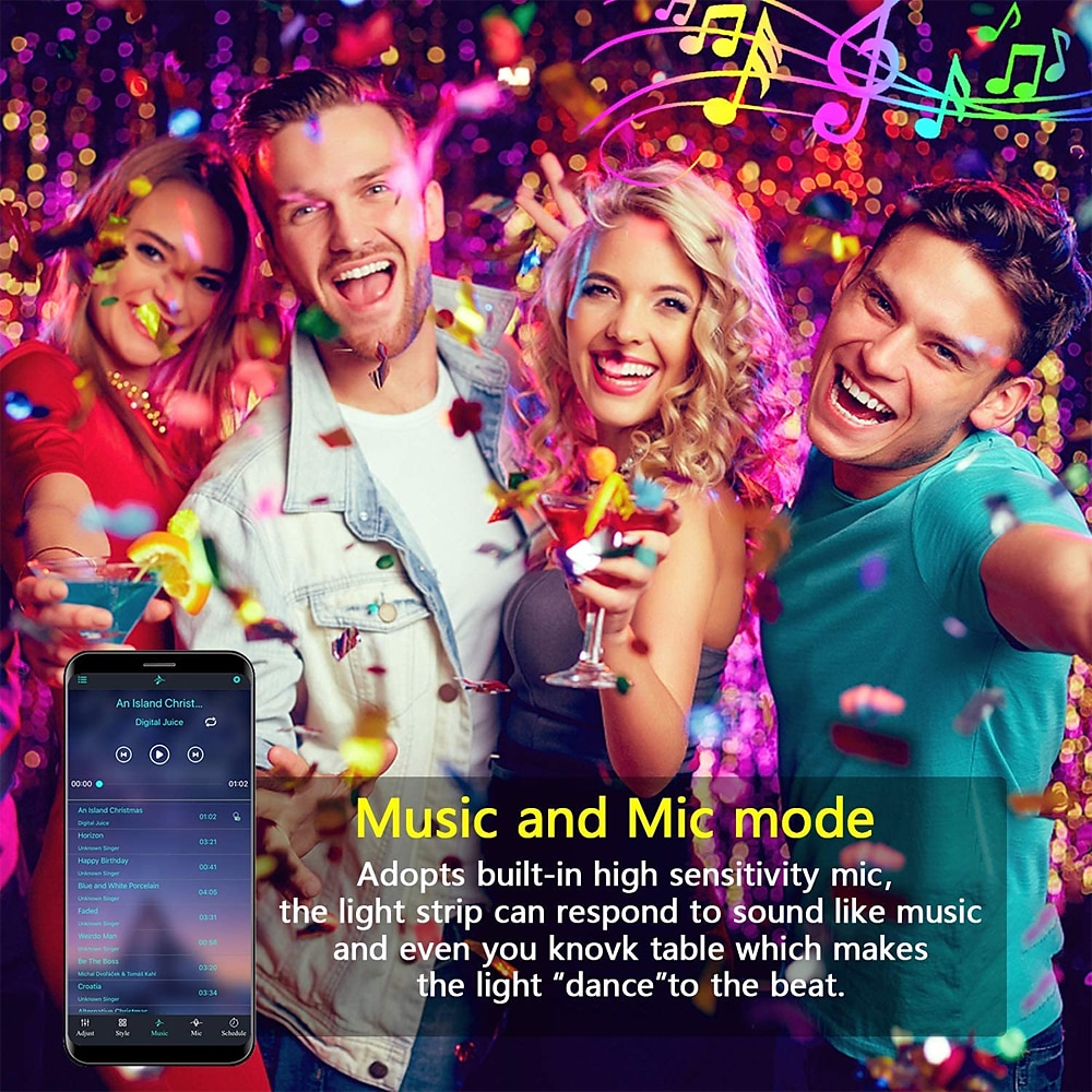 RGB Waterproof Smart Neon Rope Light Kit, Silicone LED Strip Lights 3M, 5M, or 2x5M Bluetooth App Control, Dimmable, Music Sync, Multi-Color, DIY Cuttable 2025 - $59.99 –P5